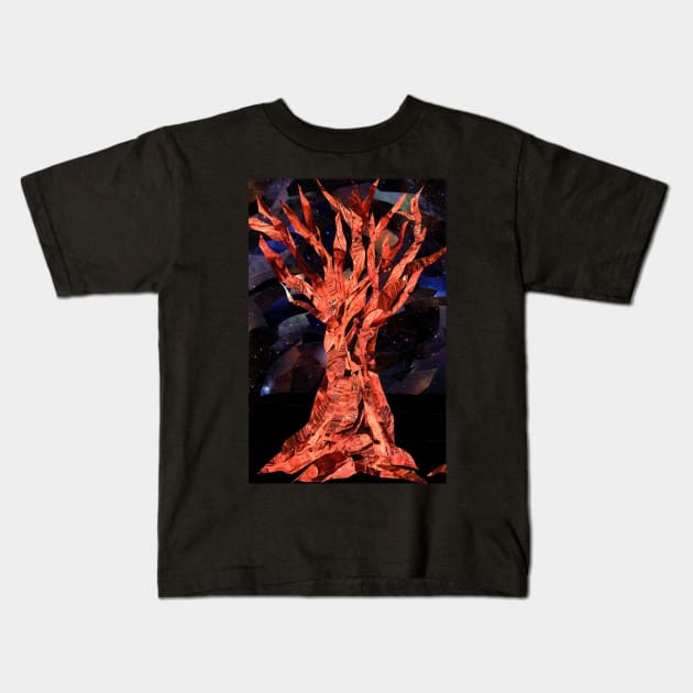 Wintry Tree Kids T-Shirt by cajunhusker